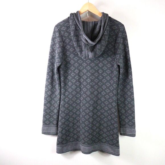 EC Athleta Spooner Summit Fair Isle Nordic Hoodie Zip Sweater Jacket size S - Picture 3 of 6